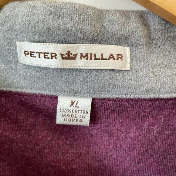 Peter Millar 1/4 Zip Pullover Sweater Maroon/Purple Mens Size Large Cotton - Picture 2 of 7